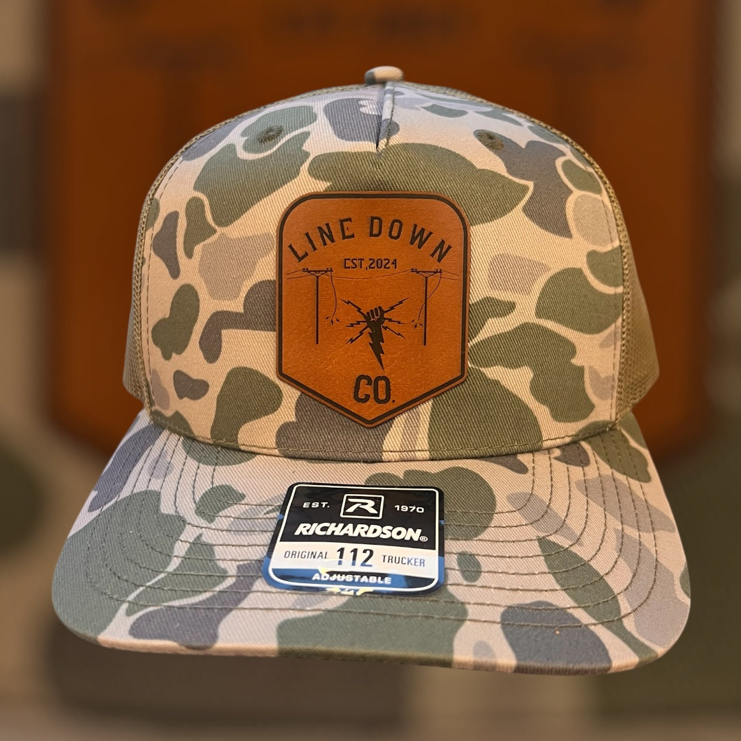 Line Down Co. Leather Patch Hat (duck)