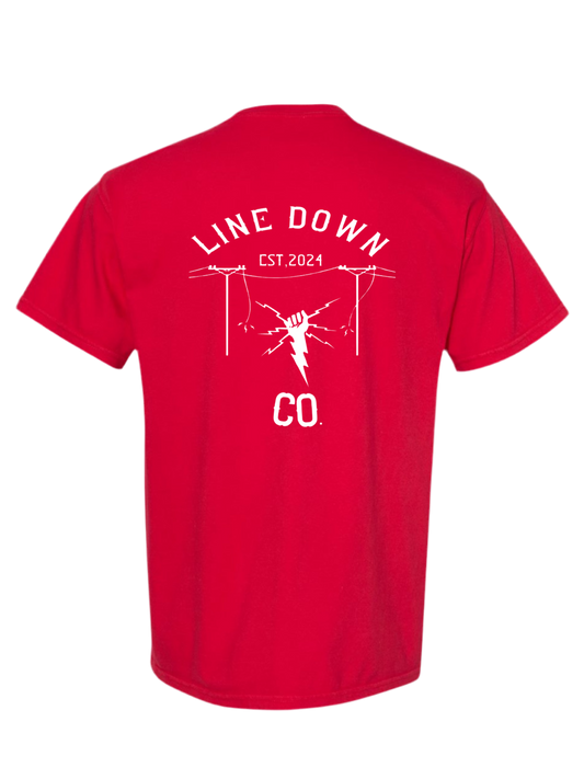 Line Down Co. Red W/ White Logo